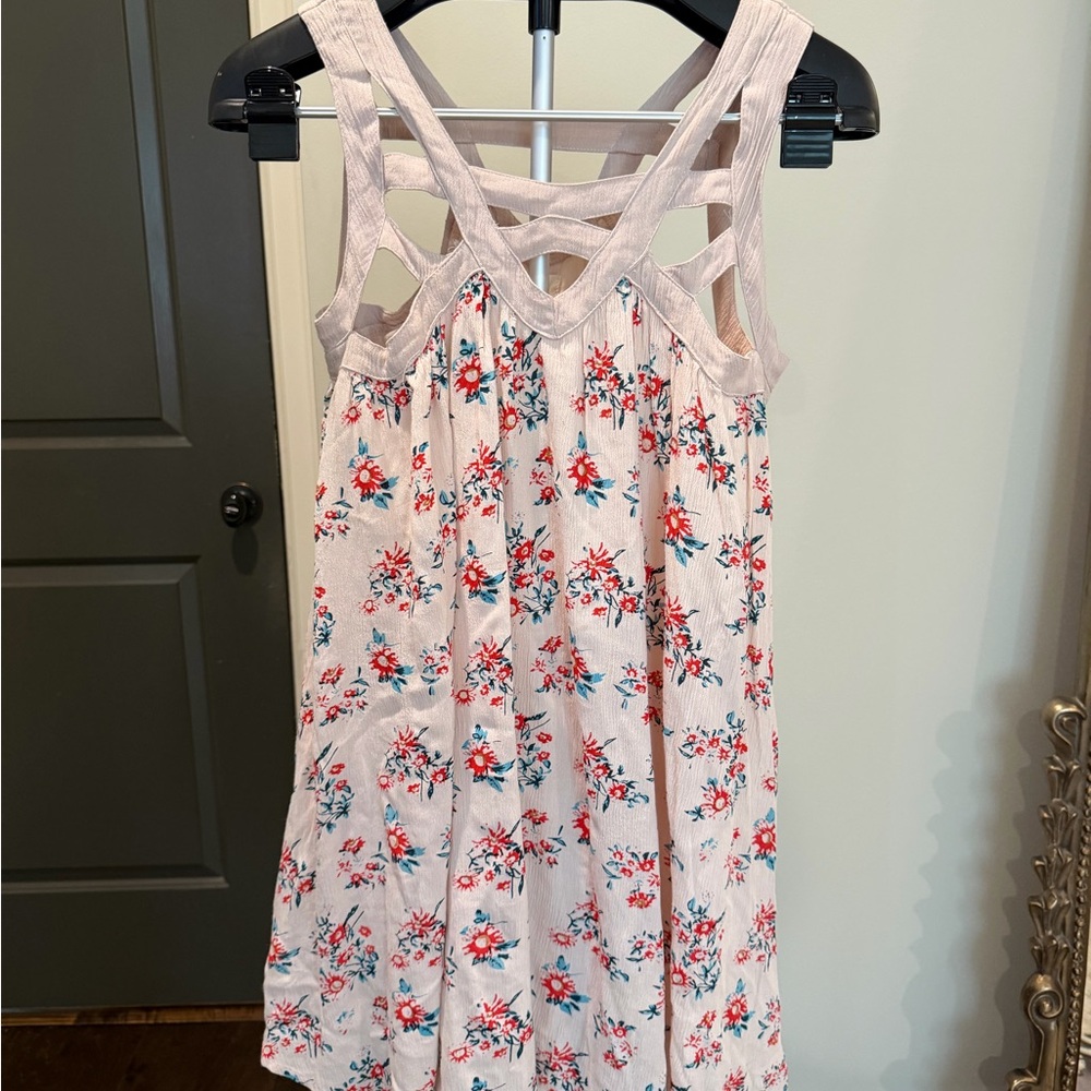 Freeway Cream Dress with Red and Teal Floral Print